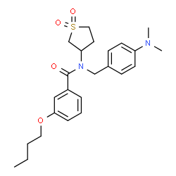 3-butoxy-N-[4-(dimethylamino)benzyl]-N-(1,1-dioxidotetrahydrothiophen-3-yl)benzamide结构式