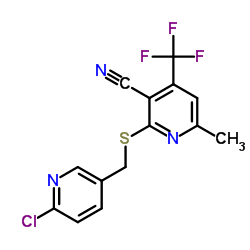 2-{[(6-Chloro-3-pyridinyl)methyl]sulfanyl}-6-methyl-4-(trifluoromethyl)nicotinonitrile结构式