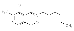 3-Pyridinemethanol,4-[(hexylimino)methyl]-5-hydroxy-6-methyl- Structure