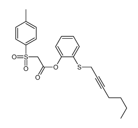 (2-hept-2-ynylsulfanylphenyl) 2-(4-methylphenyl)sulfonylacetate Structure