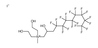 (4,4,5,5,6,6,7,7,8,8,9,9,10,10,11,11,11-heptadecafluoro-2-hydroxyundecyl)bis(2-hydroxyethyl)methylammonium iodide structure