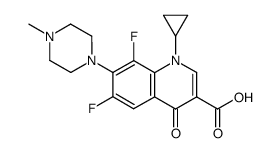 1-cyclopropyl-6,8-difluoro-1,4-dihydro-4-oxo-7-(4-methylpiperazin-1-yl)-quinoline-3-carboxylic acid Structure