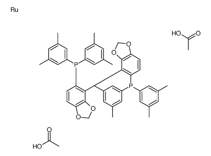 Diacetato{(S)-(-)-5,5'-bis[di(3,5-xylyl)phosphino]-4,4'-bi-1,3-benzodioxole}ruthenium(II) structure