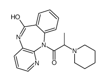 11-(2-piperidin-1-ylpropanoyl)-5H-pyrido[2,3-b][1,4]benzodiazepin-6-one结构式