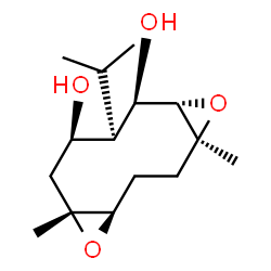 (1R,4S,6S,7R,8R,9R,11R)-4,11-Dimethyl-8-(1-methylethyl)-5,12-dioxatricyclo[9.1.0.04,6]dodecane-7,9-diol结构式