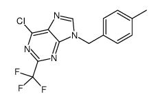 6-chloro-9-[(4-methylphenyl)methyl]-2-(trifluoromethyl)purine结构式