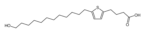 2-(3-carboxypropyl)-5-(12-hydroxydodecyl)thiophene结构式