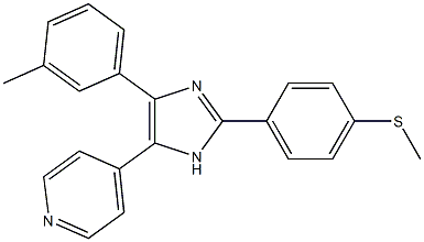 4-[2-(4-Methylsulfanyl-phenyl)-5-m-tolyl-3H-imidazol-4-yl]-pyridine结构式