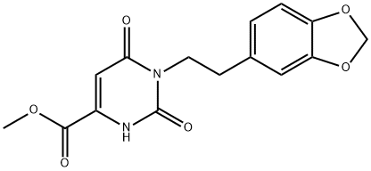 Methyl 1-[2-(2H-1,3-benzodioxol-5-yl)ethyl]-2,6-dioxo-1,2,3,6-tetrahydropyrimidine-4-carboxyla Structure