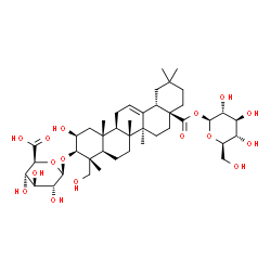 Bayogenin-3-O-β-D-Glucuronopyranoside-28-O-β-D-glucopyranosyl ester structure