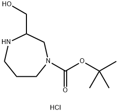 叔丁基-3-(羟甲基)-1,4-二氮杂环庚烷-1-羧酸酯 盐酸盐结构式