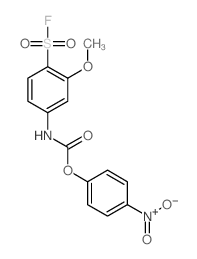 (4-nitrophenyl) N-(4-fluorosulfonyl-3-methoxy-phenyl)carbamate structure