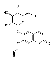 6-[1-(β-D-(glucopyranosyloxy))]-7-(3-alyloxy)-2H-1-benzopyran-2-one Structure