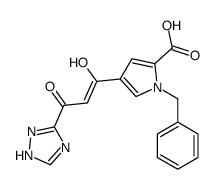 1-benzyl-4-[(Z)-1-hydroxy-3-oxo-3-(1H-1,2,4-triazol-5-yl)prop-1-enyl]pyrrole-2-carboxylic acid结构式