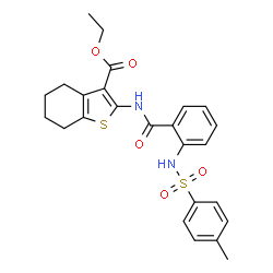 ethyl 2-(2-((4-methylphenyl)sulfonamido)benzamido)-4,5,6,7-tetrahydrobenzo[b]thiophene-3-carboxylate Structure