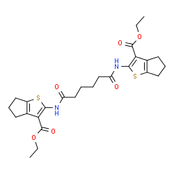 diethyl 2,2'-[(1,6-dioxo-1,6-hexanediyl)di(imino)]bis(5,6-dihydro-4H-cyclopenta[b]thiophene-3-carboxylate) structure