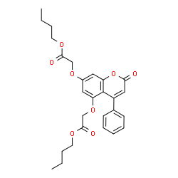 butyl 2-[5-(2-butoxy-2-oxoethoxy)-2-oxo-4-phenylchromen-7-yl]oxyacetate structure