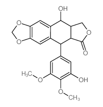 5-hydroxy-9-(3-hydroxy-4,5-dimethoxyphenyl)-5a,6,8a,9-tetrahydro-5H-[2]benzofuro[5,6-f][1,3]benzodioxol-8-one结构式