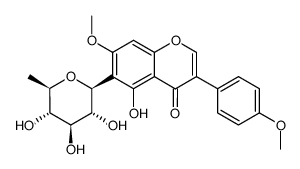 6-(6-Deoxy-α-L-mannopyranosyl)-5-hydroxy-7-methoxy-3-(4-methoxyphenyl)-4H-1-benzopyran-4-one结构式