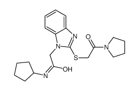 1H-Benzimidazole-1-acetamide,N-cyclopentyl-2-[[2-oxo-2-(1-pyrrolidinyl)ethyl]thio]-(9CI) Structure