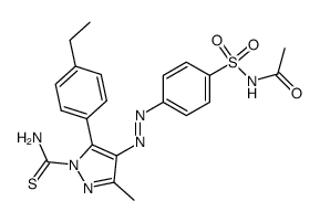 4-(4-acetylsulfamoyl-phenylazo)-5-(4-ethyl-phenyl)-3-methyl-pyrazole-1-carbothioic acid amide结构式