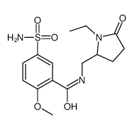 N-((1-ethyl-5-oxo-2-pyrrolidinyl)methyl)-5-sulfamoyl-2-anisamide structure