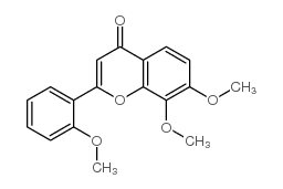 4H-1-Benzopyran-4-one,7,8-dimethoxy-2-(2-methoxyphenyl)- Structure