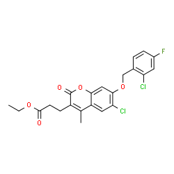 ethyl 3-[6-chloro-7-[(2-chloro-4-fluorophenyl)methoxy]-4-methyl-2-oxochromen-3-yl]propanoate picture