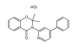 2,2-dimethyl-3-(4-phenylpyridin-2-yl)-2,3-dihydro-4H-benzo[e][1,3]oxazin-4-one hydrochloride Structure