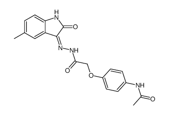 N-(4-(2-(2-(5-methyl-2-oxoindolin-3-ylidene)hydrazinyl)-2-oxoethoxy)phenyl)acetamide结构式