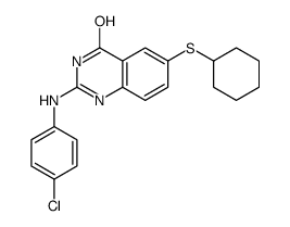 2-(4-chloroanilino)-6-cyclohexylsulfanyl-1H-quinazolin-4-one Structure