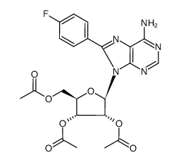 2',3',5'-tri-O-acetyl-8-(4-fluorophenyl)adenosine Structure