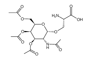 O-(2-acetamido-3,4,6-tri-O-acetyl-2-deoxy-α-D-galactopyranosyl)-L-serine结构式