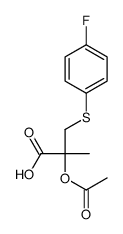 2-acetyloxy-3-(4-fluorophenyl)sulfanyl-2-methylpropanoic acid结构式