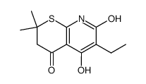 6-Ethyl-5,7-dihydroxy-2,2-dimethyl-2H-thiopyrano(2,3-b)pyridin-4(3H)-on Structure