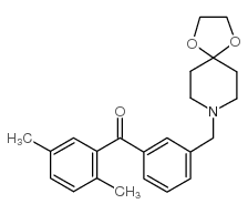 2,5-二甲基-3'-[8-(1,4-二恶-8-氮杂螺-[4.5]癸基)甲基]苯甲酮结构式