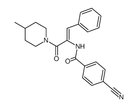 4-Cyano-N-[(Z)-1-(4-methyl-piperidine-1-carbonyl)-2-phenyl-vinyl]-benzamide结构式