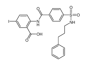 5-iodo-2-[[4-(3-phenylpropylsulfamoyl)benzoyl]amino]benzoic acid结构式