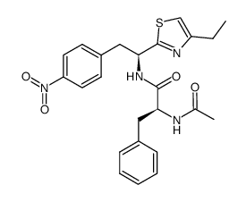 (S)-2-acetamido-N-[(S)-1-(4-ethylthiazol-2-yl)-2-(4-nitrophenyl)-ethyl]-3-phenylpropanamide结构式