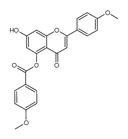 7-hydroxy-2-(4-methoxyphenyl)-4-oxo-4H-chromen-5-yl 4-methoxybenzoate结构式