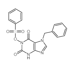 Benzenesulfonic acid,2,3,6,7-tetrahydro-2,6-dioxo-7-(phenylmethyl)-1H-purin-1-yl ester结构式