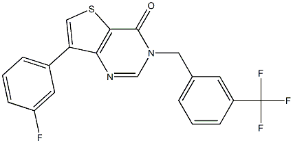 7-(3-fluorophenyl)-3-[[3-(trifluoromethyl)phenyl]methyl]thieno[3,2-d]pyrimidin-4-one结构式