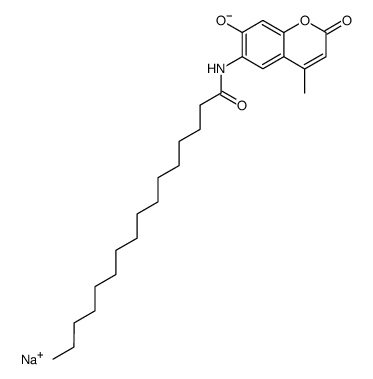 N-(7-Hydroxy-4-methyl-2-oxo-2H-1-benzopyran-6-yl)hexadecanamide Sodium Salt结构式