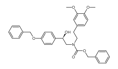 (R)-benzyl (2-(4-(benzyloxy)phenyl)-2-hydroxyethyl)(3,4-dimethoxyphenethyl)carbamate结构式