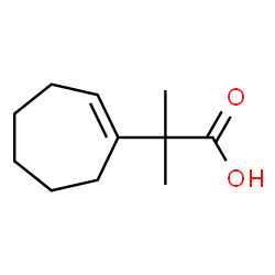 α,α-Dimethyl-1-cycloheptene-1-acetic acid结构式