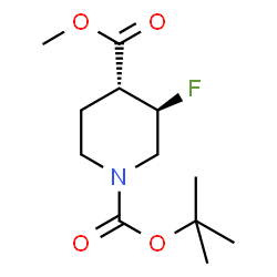 (3,4)-Trans-1-tert-butyl 4-methyl 3-fluoropiperidine-1,4-dicarboxylate racemate结构式