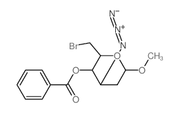 [3-benzoyloxy-2-(bromomethyl)-6-methoxy-oxan-4-yl]imino-imino-azanium结构式