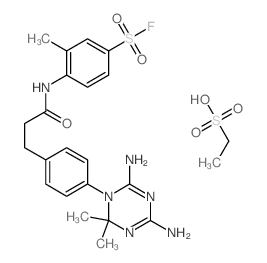 4-[3-[4-(4,6-diamino-2,2-dimethyl-1,3,5-triazin-1-yl)phenyl]propanoylamino]-3-methyl-benzenesulfonyl fluoride; ethanesulfonic acid picture