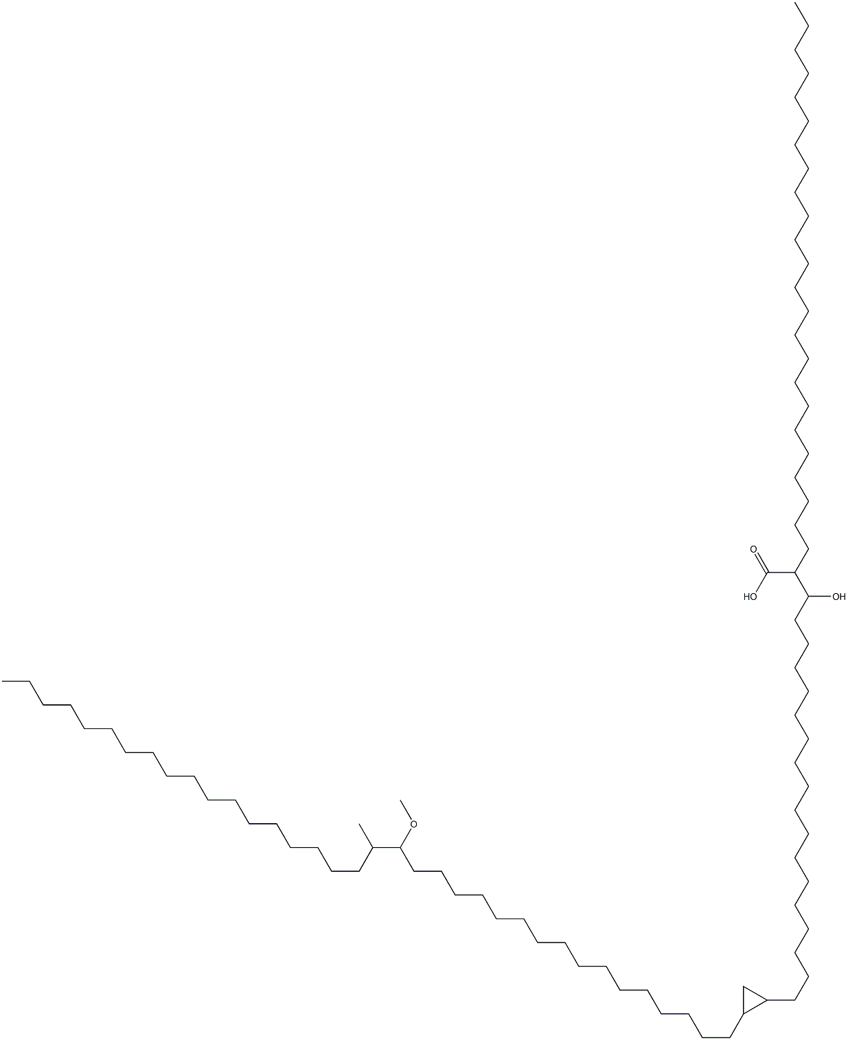 2-(Tetracosane-1-yl)-3-hydroxy-21,22-methylene-39-methoxy-40-methyloctapentacontanoic acid结构式