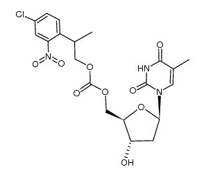 thymidine 5'-[2-(4-chloro-2-nitrophenyl)propyl carbonate] Structure